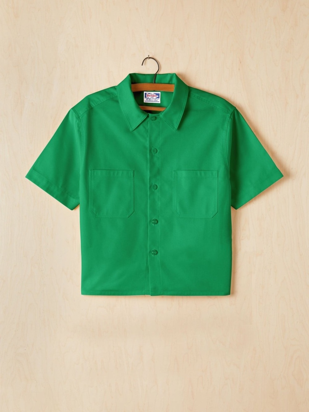 ROSA RUGOSA DUNN CROPPED SHORT SLEEVE SHIRT - KELLY GREEN